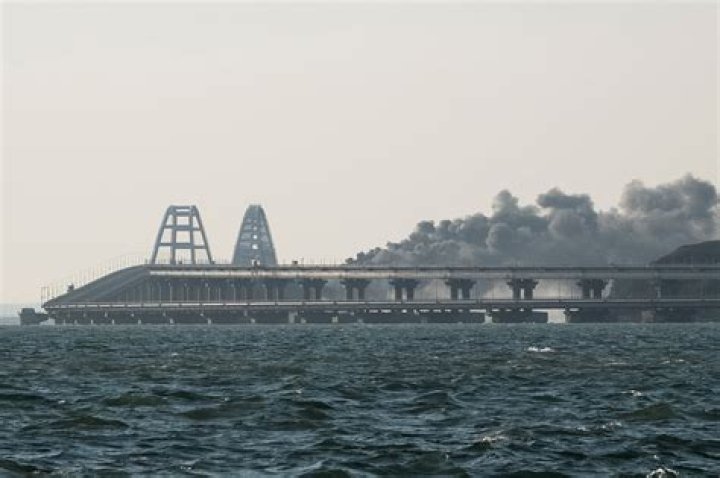 
Mystery blast destroys part of strategic bridge linking Russia and Crimea 