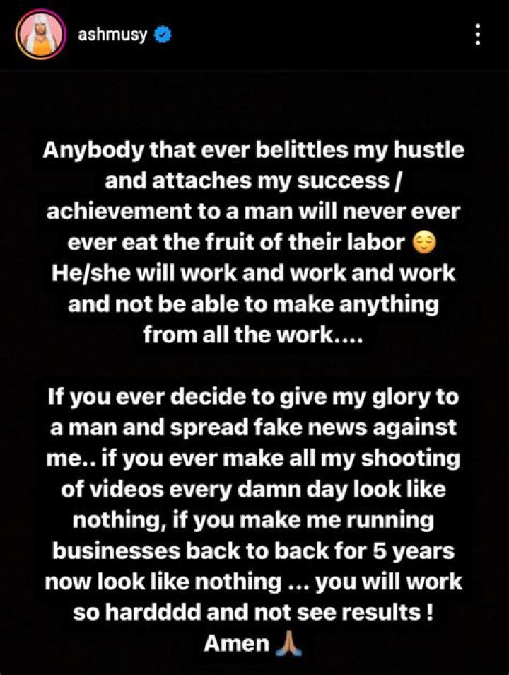
Skit Maker, Ashmusy Places 3D Curses On Those Who Attribute Her Success To A Man 